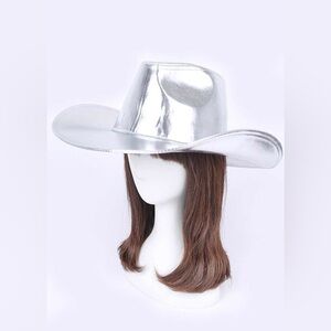 Metallic Vegan Leather Western Cowboy Hat